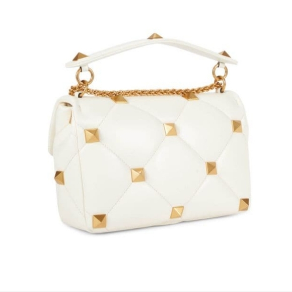 BNWT VALENTINO GARAVANI MEDIUM ROMAN STUD THE SHOULDER BAG IN NAPPA WITH CHAIN - Picture 4 of 7